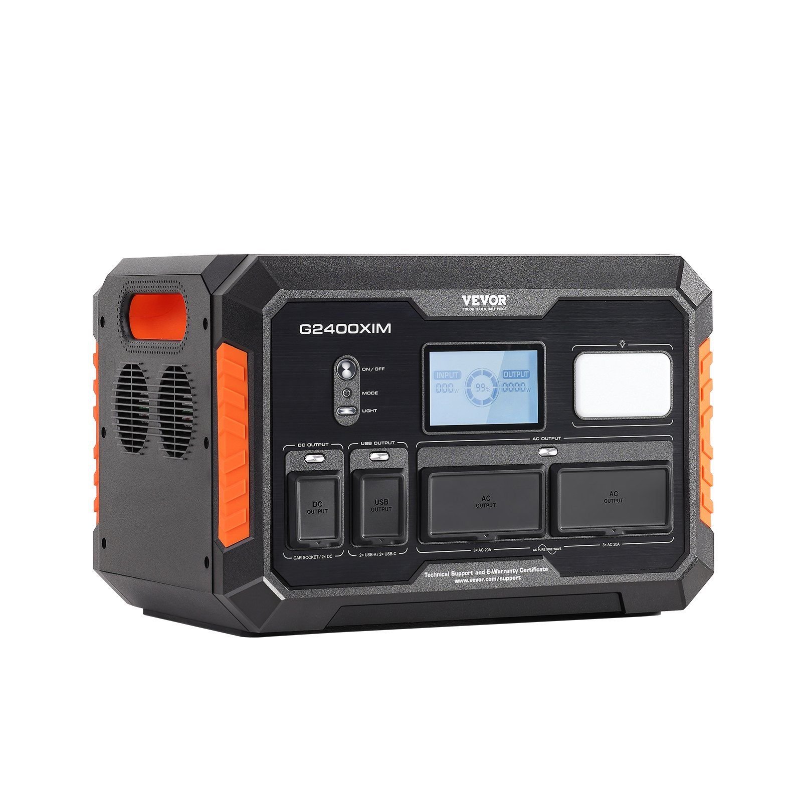 VEVOR Portable Power Station Solar Generator 1843Wh 2400W with 13 Charging Ports VEVOR Portable Power Station Solar Generator 1843Wh 2400W with 13 Charging Ports